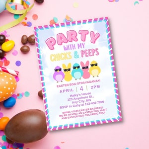 Easter Egg Hunt Invitation, Easter Invitation Template, Easter Egg Hunt Invite, Easter Dinner Party Invitation, Editable Easter Invitation