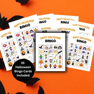 Halloween Bingo, Halloween Games, Printable Bingo Cards, Halloween Bingo Cards, Printable Halloween Bingo,  Halloween Party Game, Bingo Game