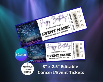 Editable Concert Ticket Template, Printable Event Ticket (Canva)