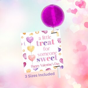 Etiquetas imprimibles para sujetar piruletas de San Valentín (descarga digital)