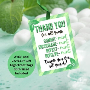 Appreciation Tag, Staff Appreciation Tag, Appreciation Gift Tag, Printable Appreciation Tag, Teacher Gift Tag, Mint Appreciation Tag