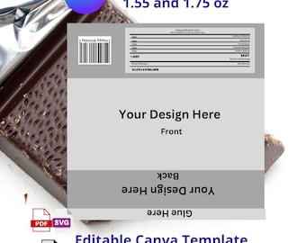 Candy Bar Wrapper Template, Candy Wrapper, Editable Chocolate Bar Wrapper, Candy Label, Candy Bar Wrapper, Candy Bar Label, Digital Download