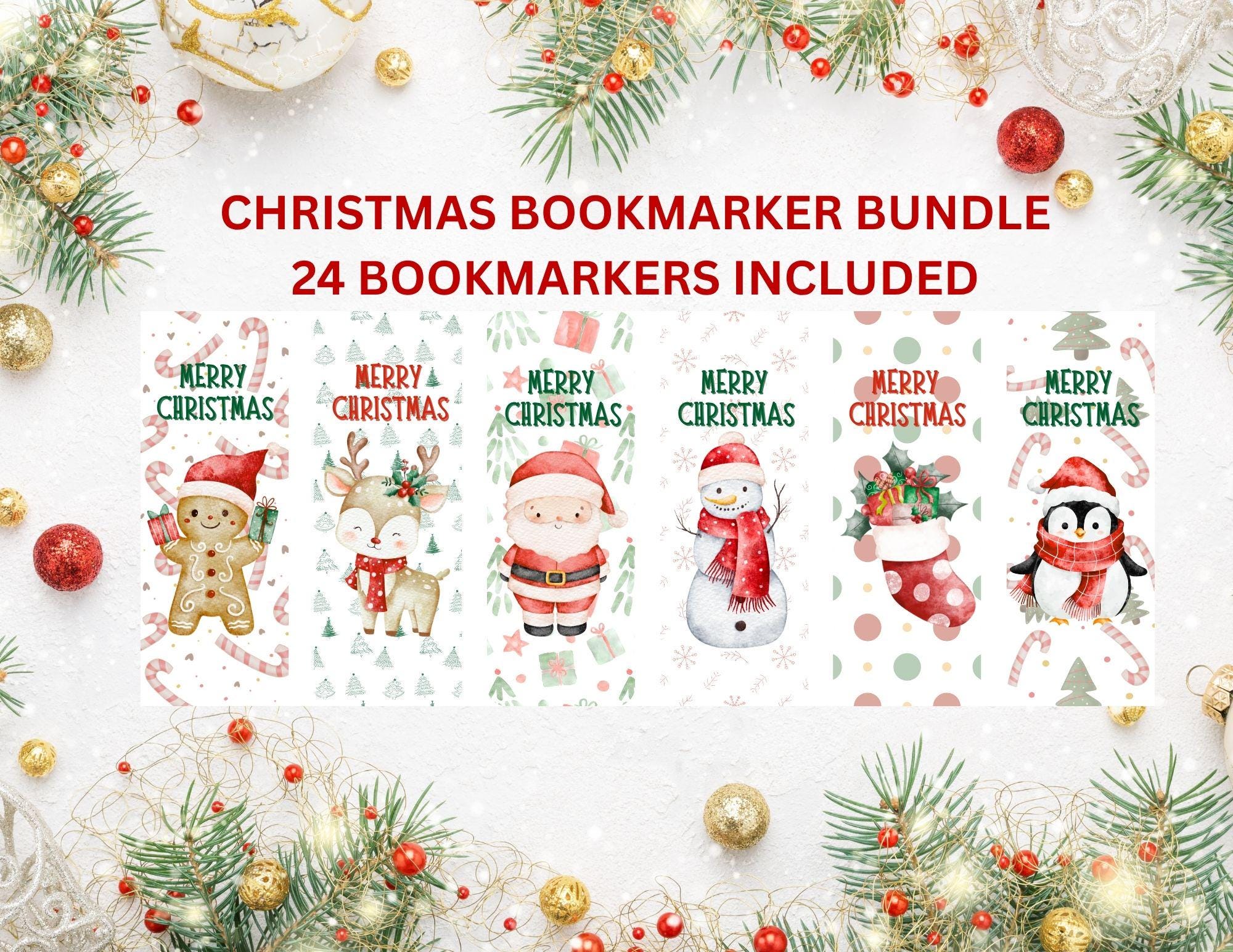 Christmas Bookmarker Bundle, Holiday Gift Tags (digital Download)) - Etsy