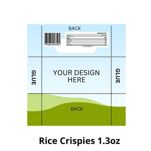 Rice Krispies Template, Blank Rice Krispies Template, Editable Rice Krispies Template, Rice Krispies Label, Krispies Treat Label. 1.3 oz image 4