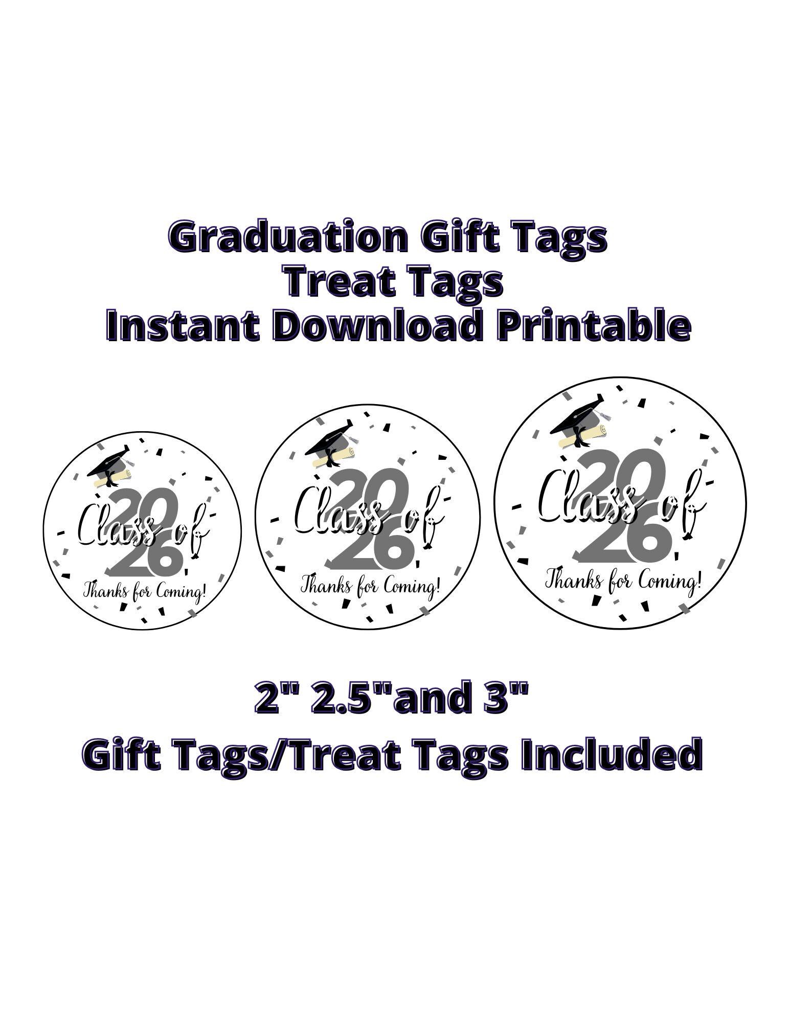 Class of 2026 Graduation Gift Tag, Printable Thank You for Coming, Grad ...