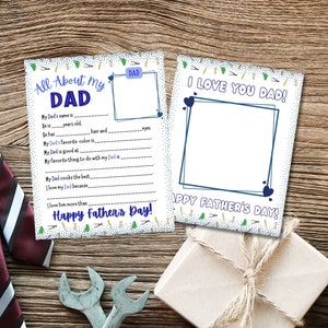 All About Dad, Fathers Day Gift, All About My Dad Printable, Fathers Day Printable, Fathers Day Questionnaire, Fathers Day All About Dad