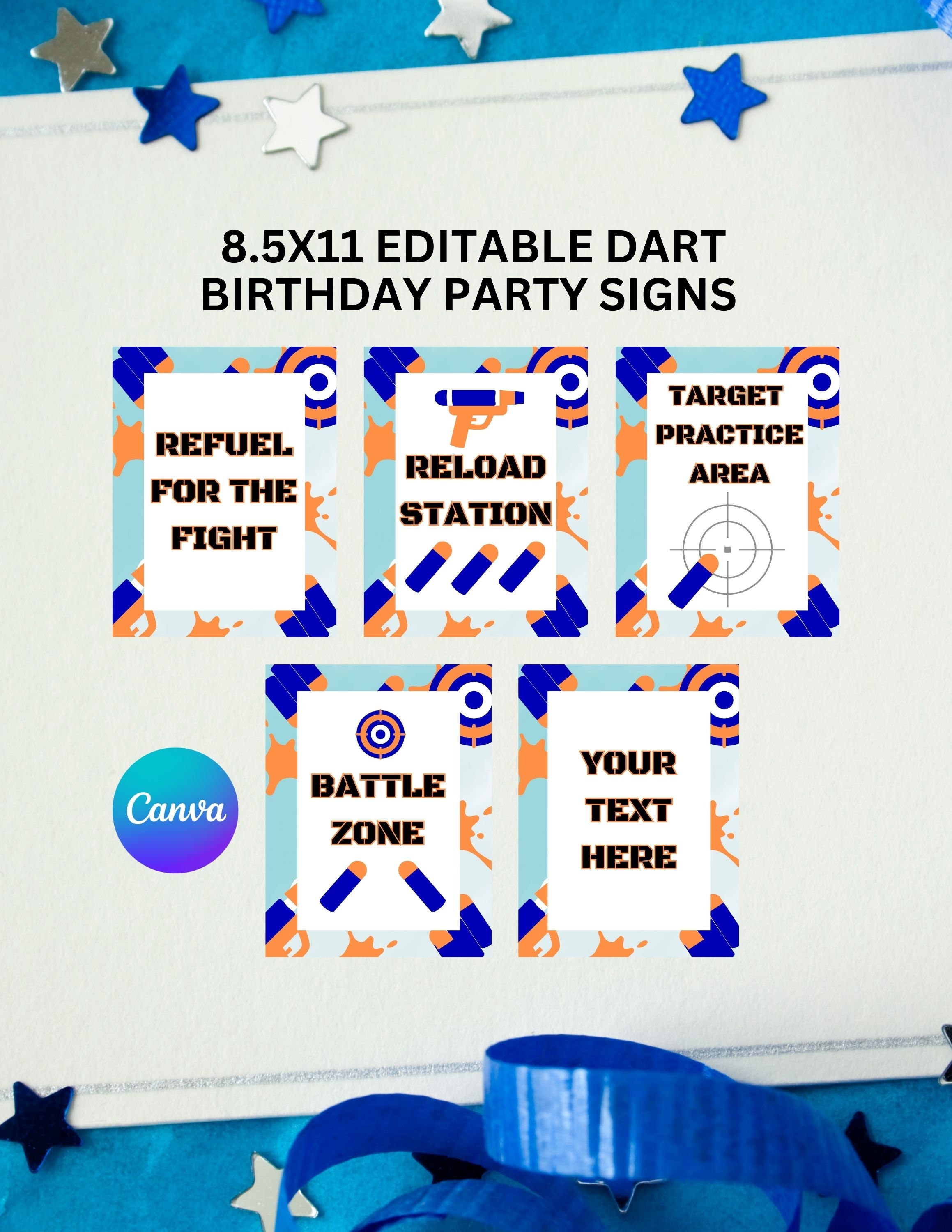 Editable Dart Party Sign Template, Birthday Party Decor (digital ...