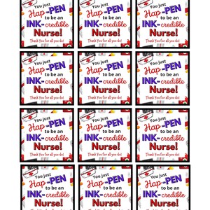 Nurse Appreciation Tag, Nurse Gift Tags, Printable Nurse Tag, Happy ...