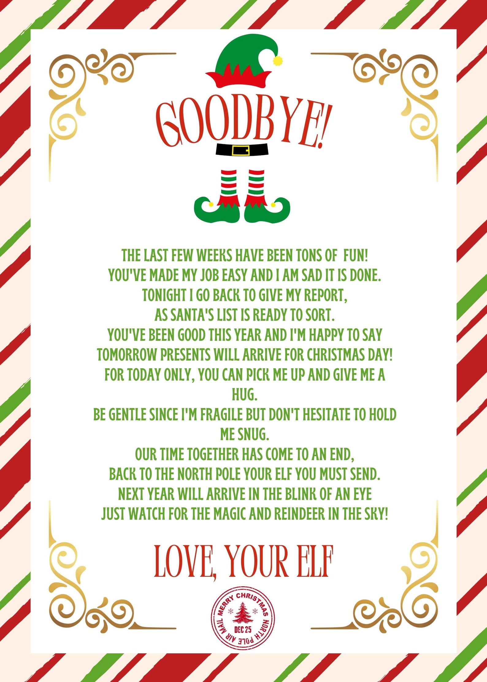 Elf Arrival Letter Elf Goodbye Letter Elf Welcome Letter - Etsy