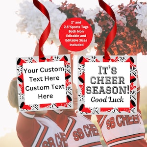 Editable Cheer Tag, Cheerleading Tag, Printable Cheer Tag, Cheerleader Snack Tag, Editable Sports Tag, Cheer Treat Tag, Sports Treat Tag