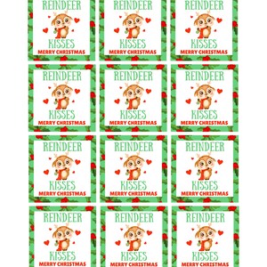 Christmas Gift Tags Printable, Reindeer Tag, Reindeer Kisses Tag ...