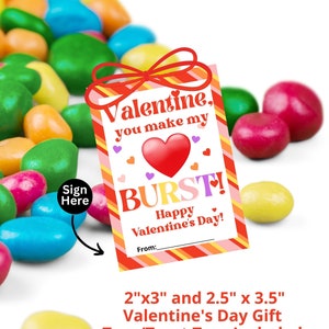 Printable Valentine Tag, Valentine Tag, Valentine Gift Tag, Valentine Treat Tag, Valentine Classroom Tag, Classroom Tag, School Valentine