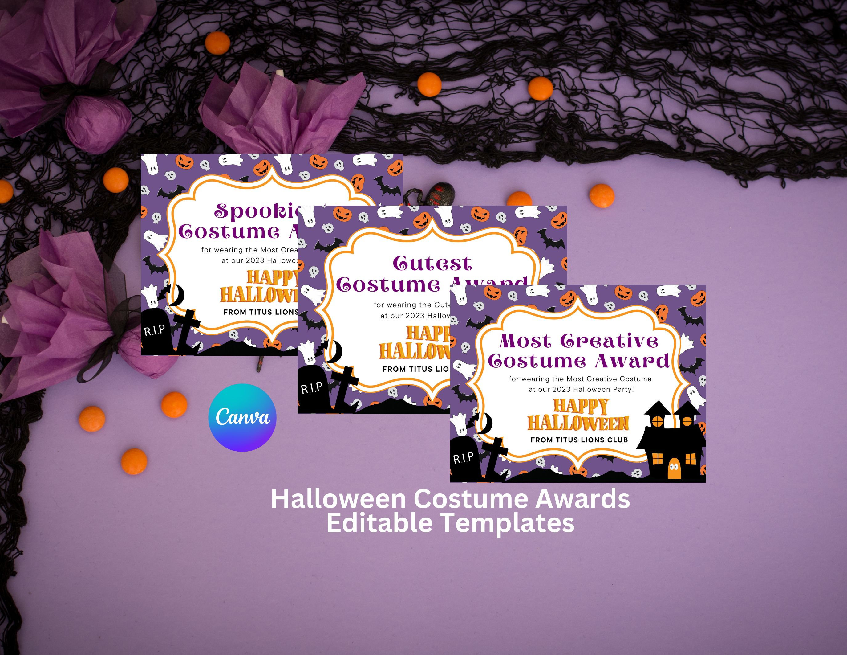 Editable Halloween Costume Awards Template (digital Download) - Etsy