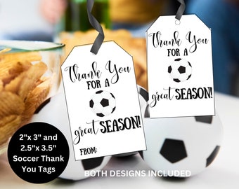 Soccer Thank You Tags, Team Snack Tags (Digital Download)
