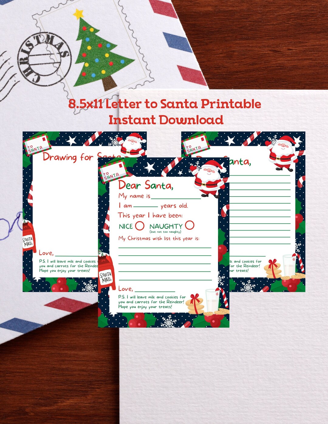 Letter to Santa Printable Dear Santa Letter Santa Claus Letter