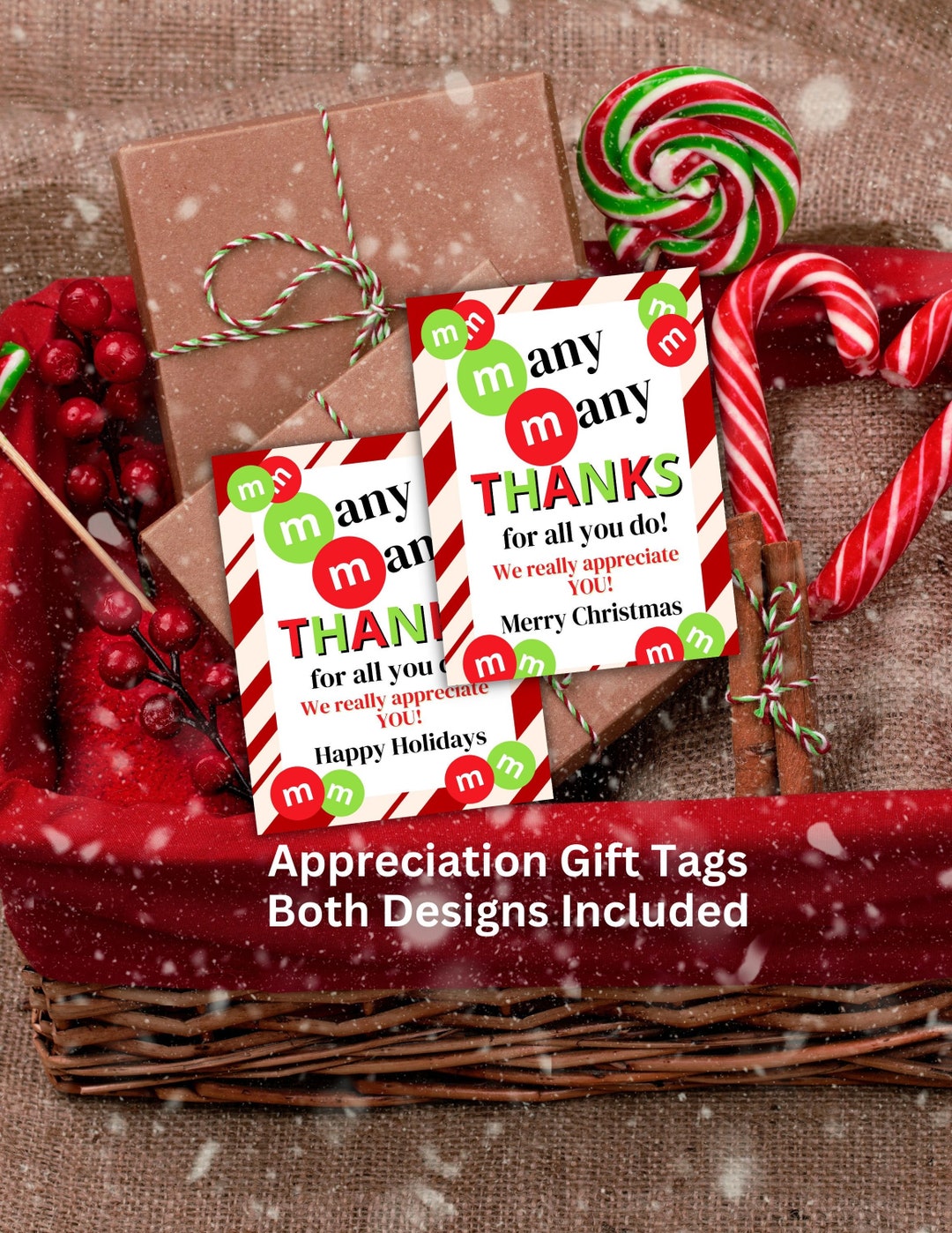 Printable Christmas Tags, Christmas Treat Tag, Christmas Appreciation ...