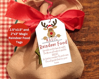 Magic Reindeer Food Christmas Tags, Printable Gift Tags (PDF)