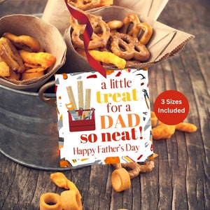 Afdrukbaar Vaderdagcadeaulabel, tag voor vaderdagtraktatie, tag voor vaderdagcadeau, Happy Fathers Day-tag, tag papacadeau, tag A Little Treat