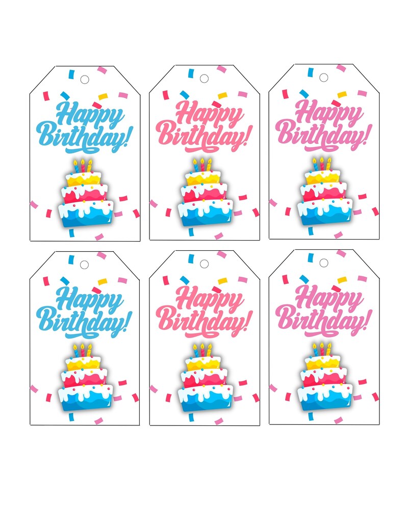 Happy Birthday Gift Tag Printable Birthday Tag Printable Etsy