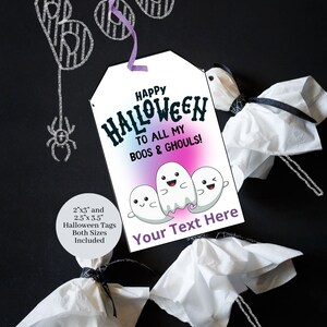 Halloween Tags Printable, Editable Halloween Tag, Halloween Favor Tag, Halloween Gift Tag, Happy Halloween Tag, Halloween Treat Tag