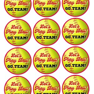 Softball Gift Tags, Softball Treat Tags, Let's Play Ball Treat Tags ...