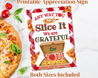 Appreciation Sign, Teacher Appreciation Sign, Pizza Sign, Printable Appreciation Sign, Nurse Appreciation Sign, Pizza Appreciation Sign