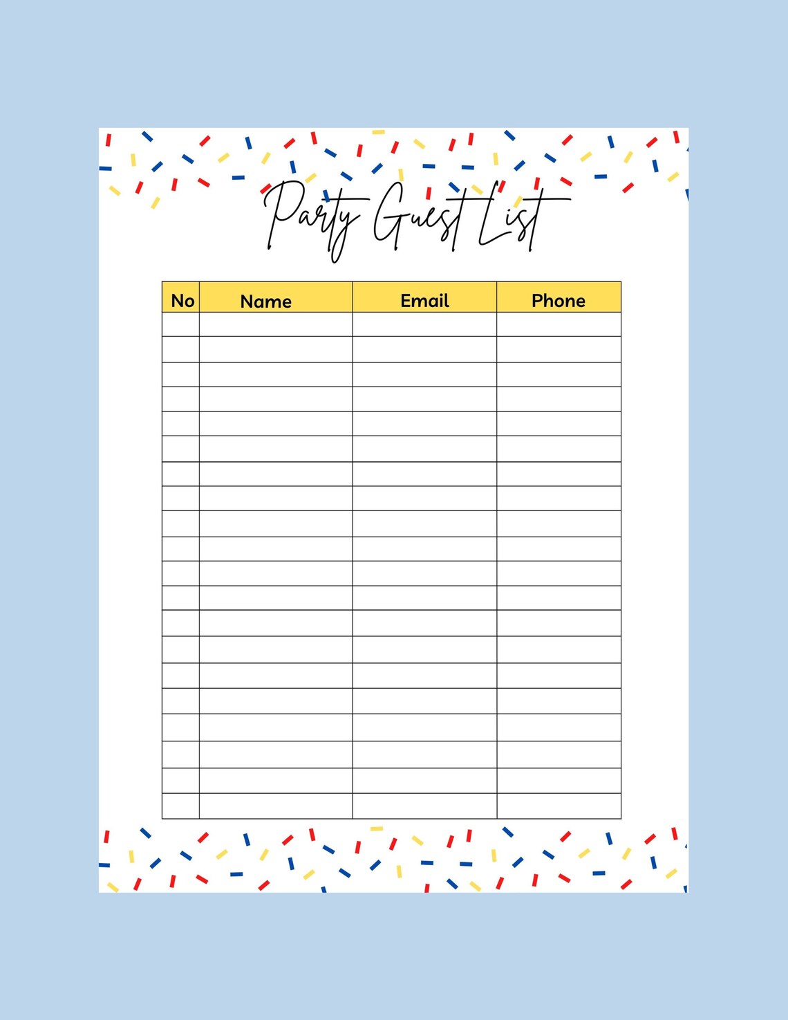Birthday Party Checklist Birthday Party Tracker Party - Etsy