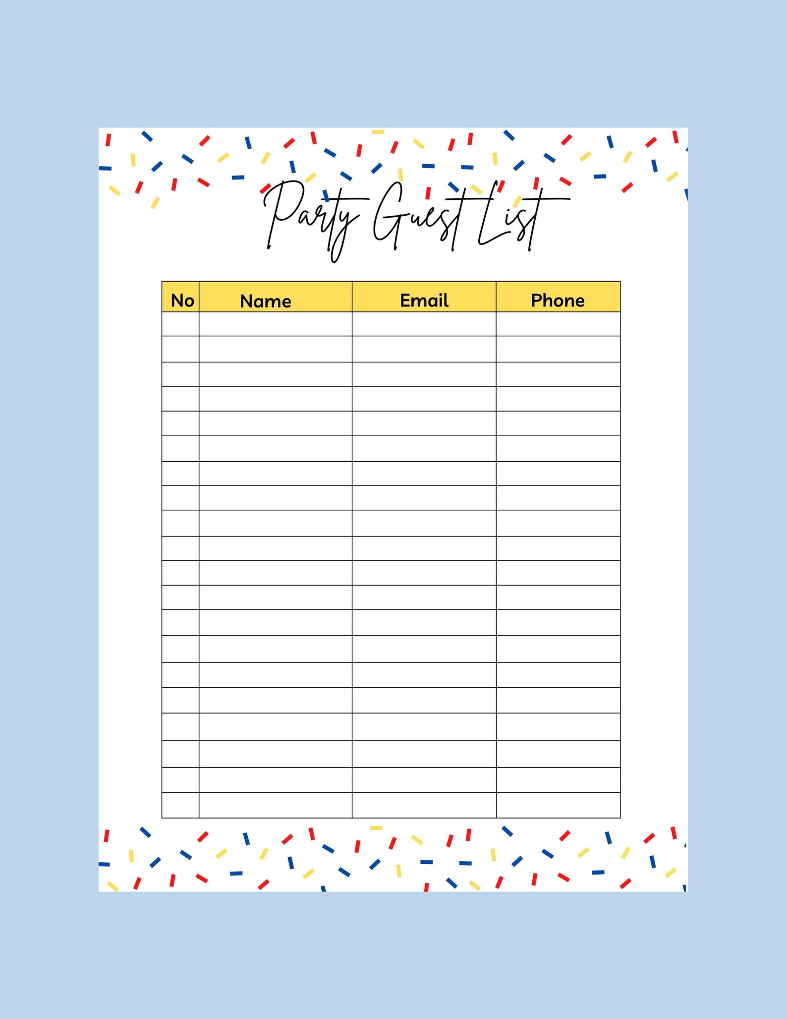 Birthday Party Checklist, Birthday Party Tracker, Party Checklist ...