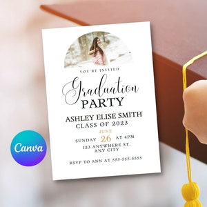 Graduation Party Invitation, Graduation Invitation Template, Editable Graduation Canva Template, Graduation Party Invitation Template