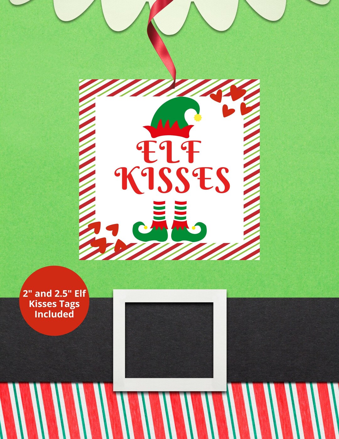 Christmas Gift Tags Printable Elf Kisses Tag Elf Tag - Etsy