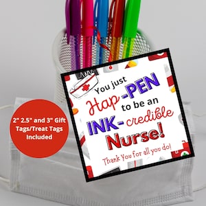Nurse Appreciation Tag, Nurse Gift Tags, Printable Nurse Tag, Happy Nurses Week Tags, Printable Treat Tag, Nurse Week Appreciation Tag