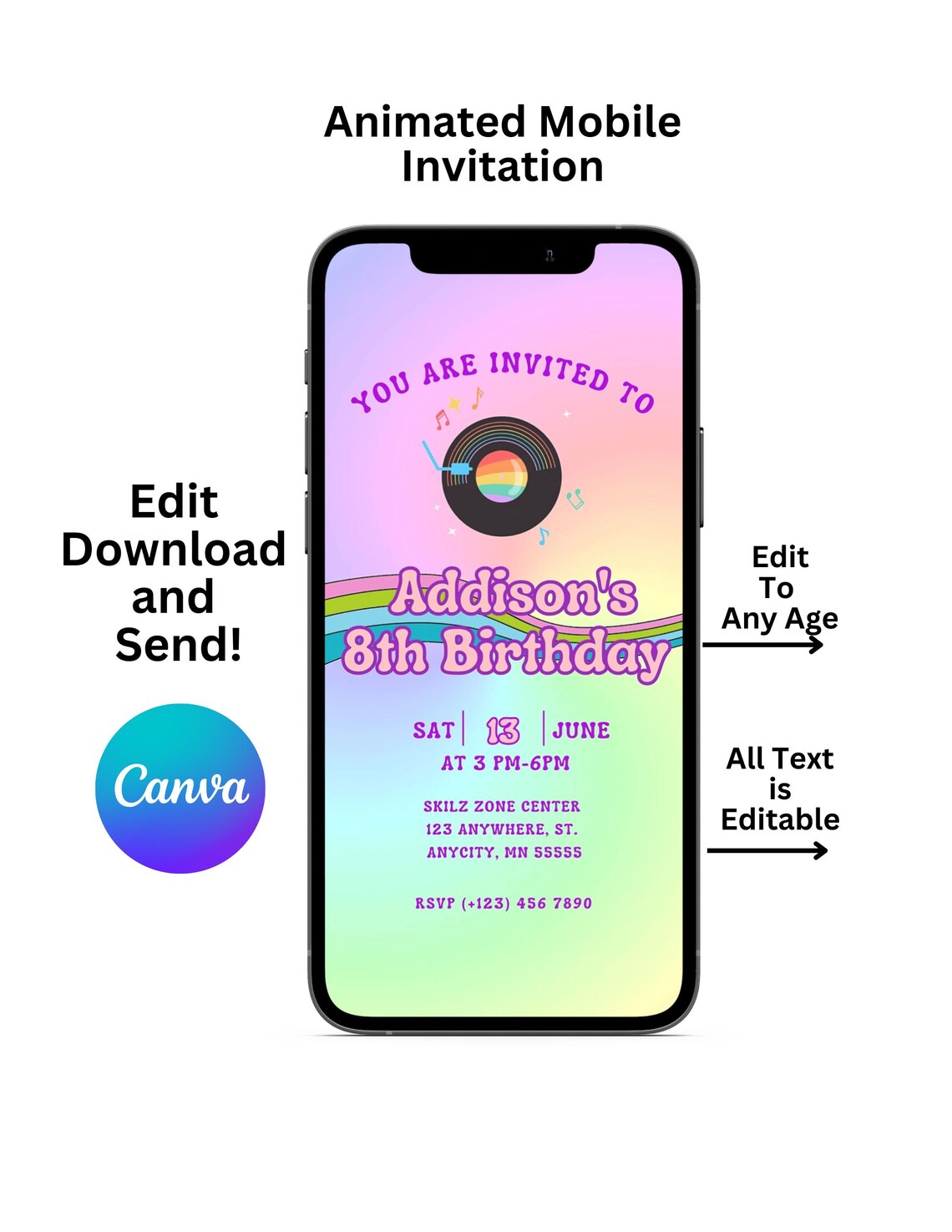 Electronic Birthday Invitation Video Birthday Invitation Etsy