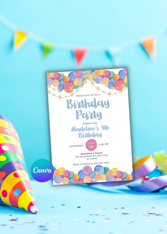 Épinglé sur Invitations et étiquettes pour les anniversaires