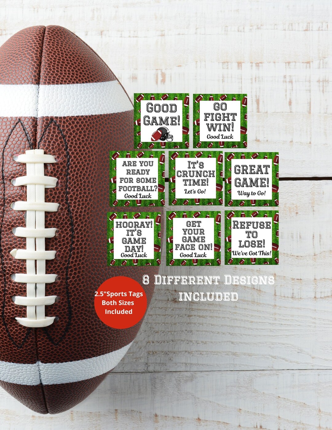 Football Gift Tags, Game Day Treat Tags (printable PDF) - Etsy