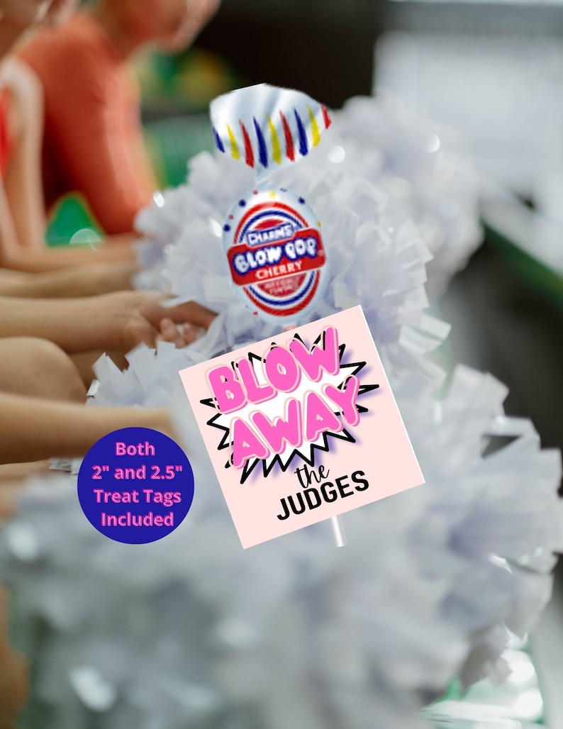 Judge Wrapper Cheerleading Treat Tags, Good Luck Gift, Blow Away Judges (PDF Pattern ...