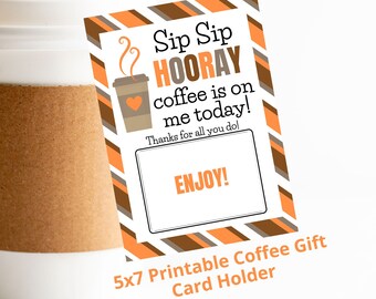 Presentkortshållare för kaffe, Sip Sip Hooray, Uppskattning av lärare (PDF-mönster)