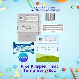 Rice Krispies Template, Blank Rice Krispies Template, Editable Rice Krispies Template, Rice Krispies Label, Krispies Treat Label