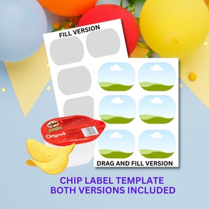 Chip Label, Chip Label Template, Editable Chip Label Template, Blank Chip Label Template, Chip Bag Template, Chip Snack Label, PDF PNG SVG