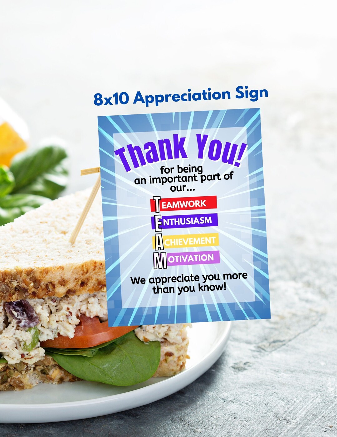 Printable Team Appreciation Sign, 8x10 (digital Download) - Etsy