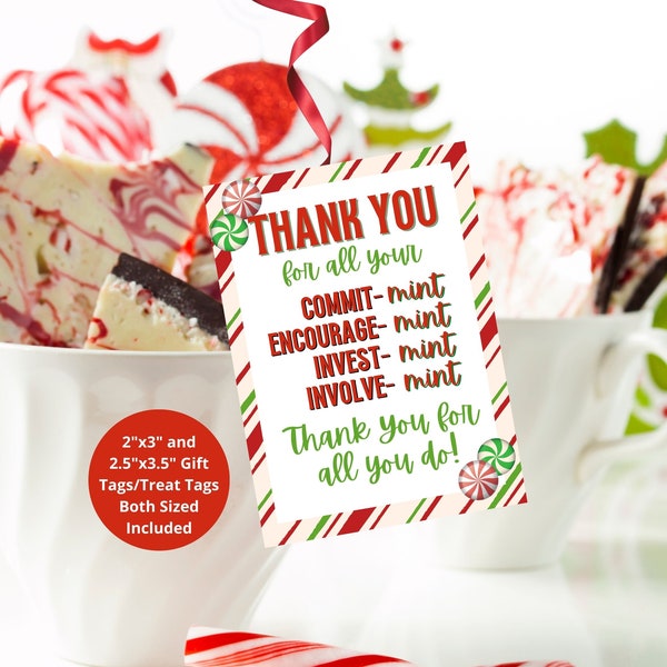 Christmas Gift Tag Printable, Appreciation Tag, Appreciation Gift Tag, Printable Christmas Appreciation Tag, Mint Appreciation Tag, Mint Tag