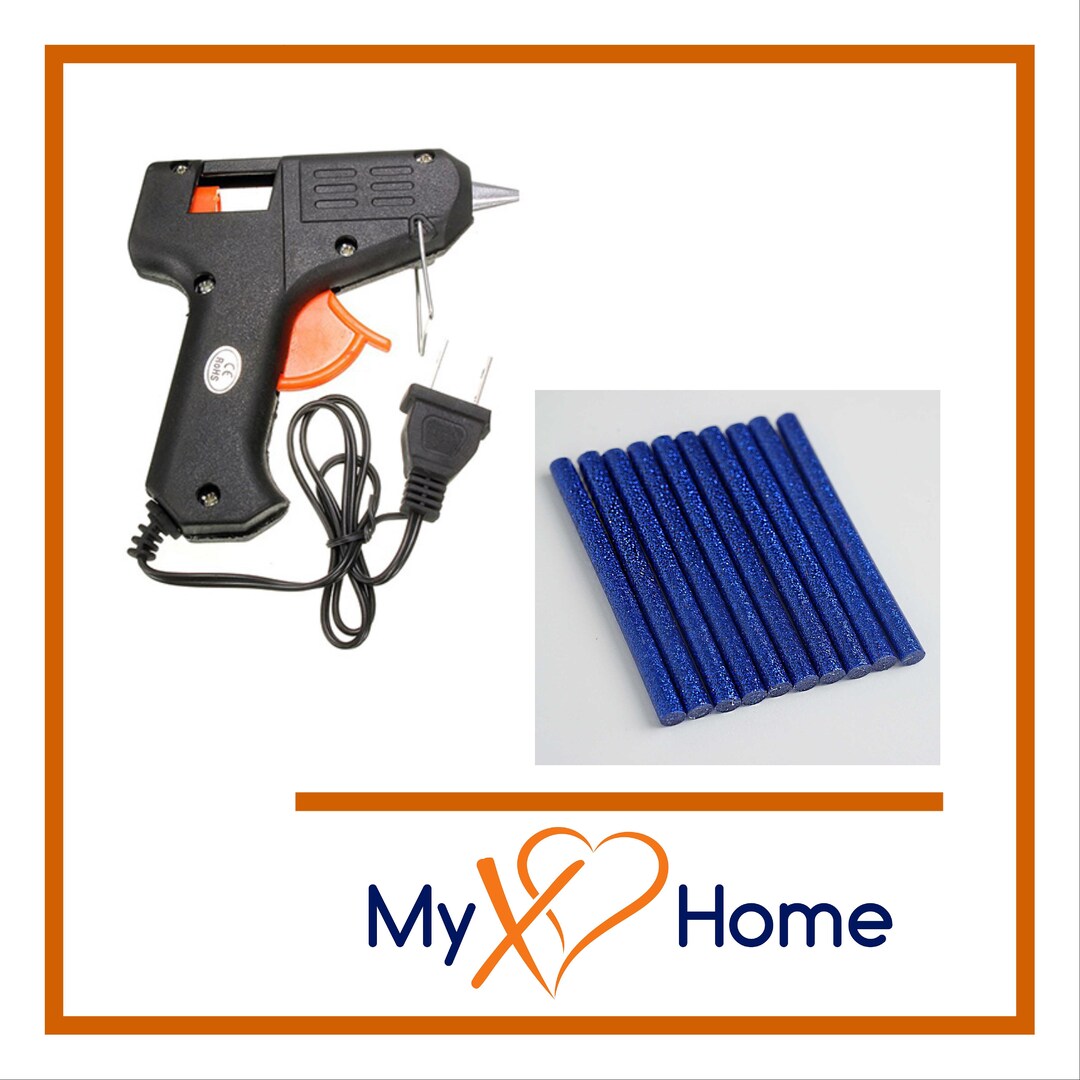 Blue Glitter Hot Glue Sticks diameter 0.3 in / 7mm, Length 4 in Kits