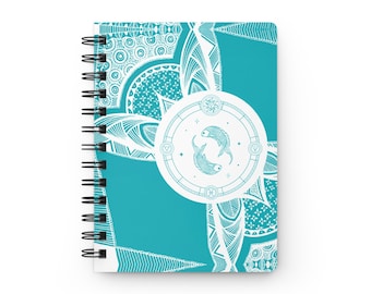 Pisces Sternzeichen Notizbuch | Spiralgebundenes Notizbuch, Astrologie Geschenk für Alle, 13x18 linierte Seiten