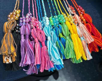 Handgefertigtes Perlen Quaste Lesezeichen | Buntes Boho Buch Accessoire