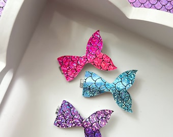Mermaid Tail Bow, Mermaid Bow, Mermaid Hair Clip, Mermaid Tail, Under The Sea Bow, Under The Sea Hair Clip