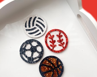 Sports Hair Bows, Sports Hair Clips, Baseball Hair Bow, Soccer Hair Bow, Vollyball Hair Bow, Softball Hair Bow, Sports Hair Clips