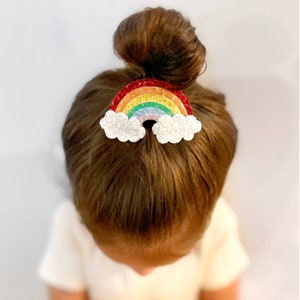 Rainbow Hair Bow, Rainbow Hair Clip, Rainbow Hair Bows, Rainbow Baby Bow, Rainbow Bows, St. Patrick&#39;s Day Bow, Baby Bows, Hair Clips