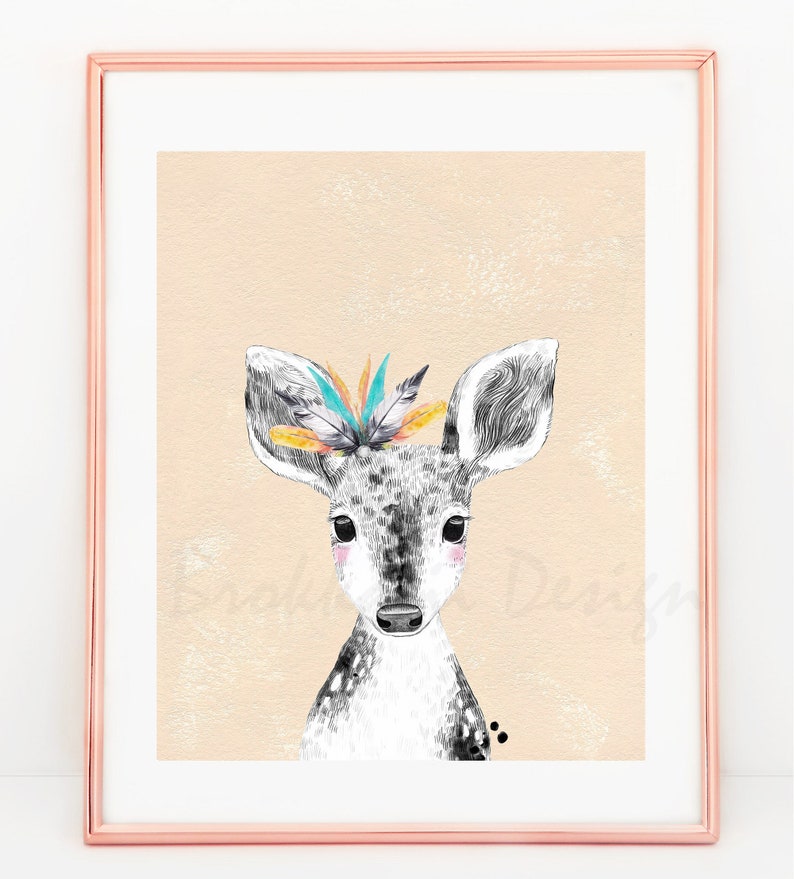 Fawn Baby Deer Nursery Decor Nursery Wall Art Children Etsy