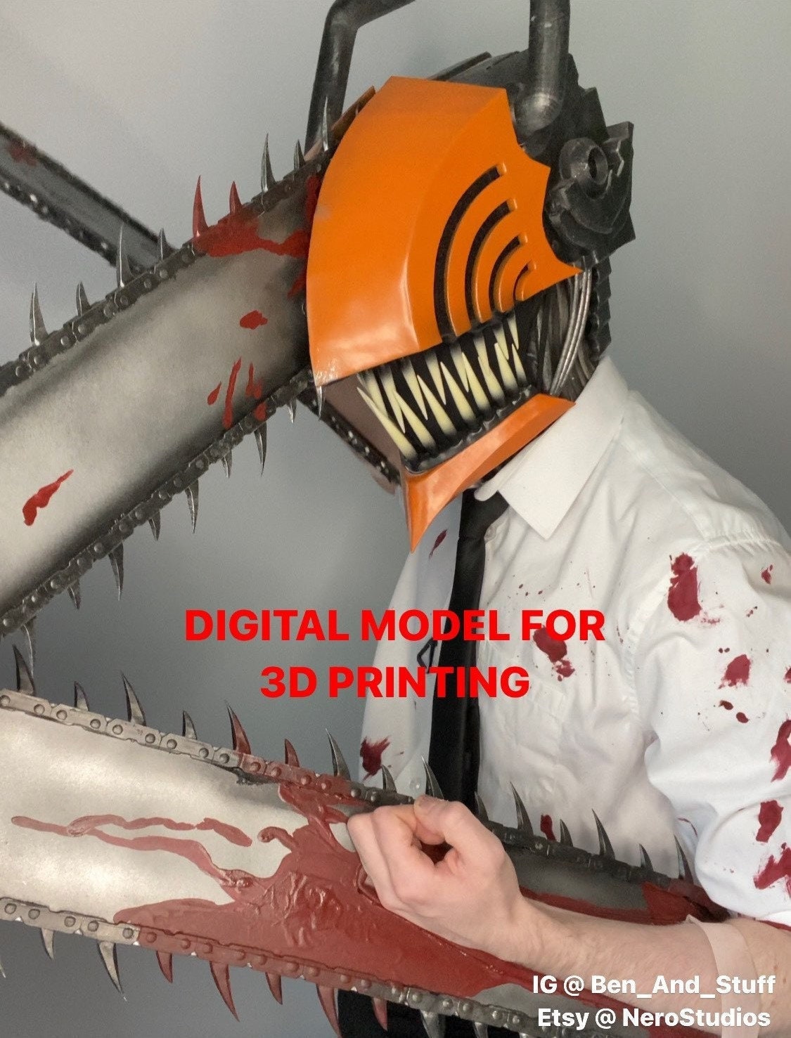 Chainsaw Man Full Form Devil Helmet - Denji Cosplay 3D model 3D printable