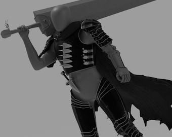 Espadas negras hombre armadura Manga modelo 3D preciso para cosplay