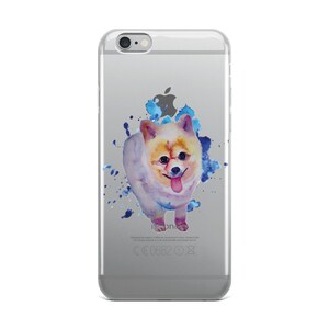 Handpaint Watercolor Pomeranian Dog iPhone Case